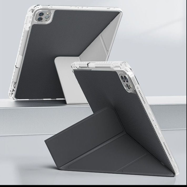 iPad/iPad Air/iPad Pro/ タブレットケース 炭素繊維スタンド式衝撃吸収保護カバー