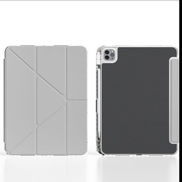 iPad/iPad Air/iPad Pro/ タブレットケース 炭素繊維スタンド式衝撃吸収保護カバー