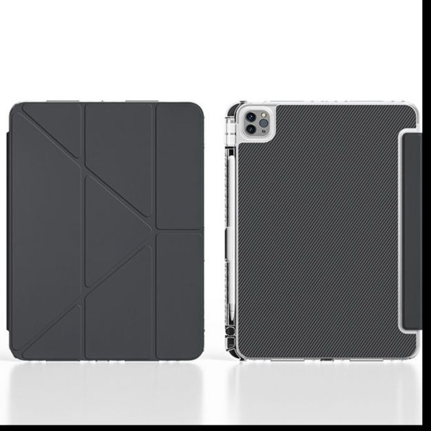 iPad/iPad Air/iPad Pro/ タブレットケース 炭素繊維スタンド式衝撃吸収保護カバー
