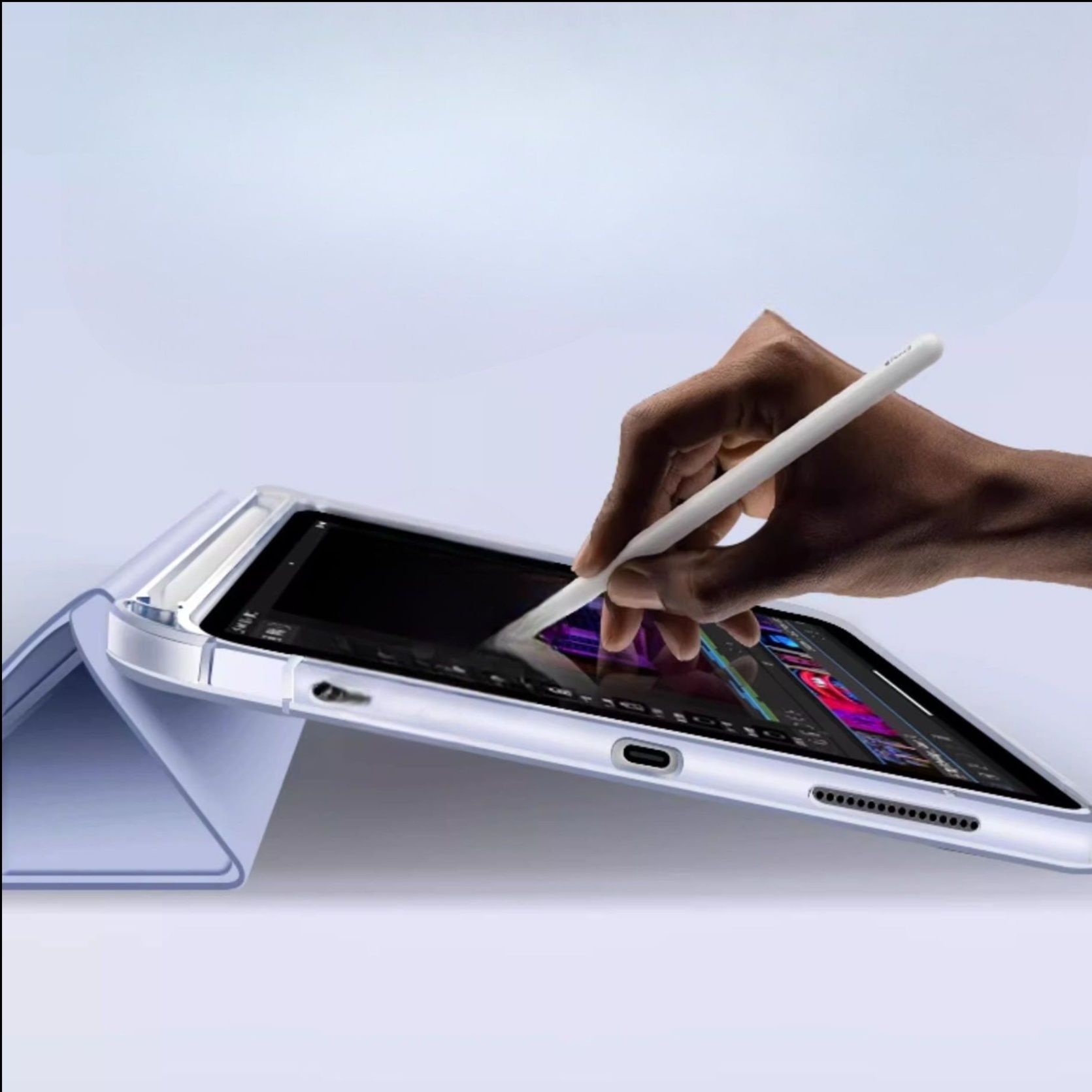 iPad/iPad Air/iPad Pro/miniタブレットケース 衝撃吸収 硬底軟辺 保護カバー