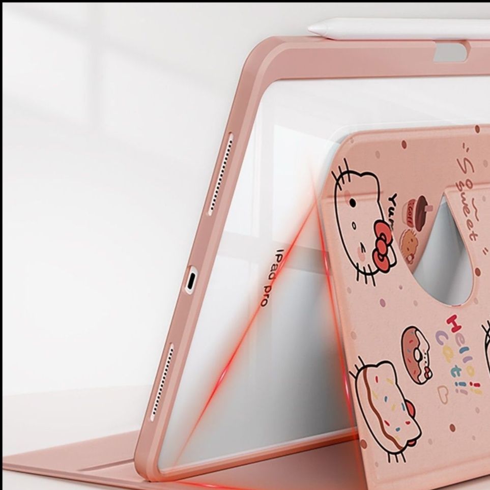 iPad/iPad Air/iPad Pro/miniタブレットケース 猫型キャラクター 回転式スタンド付きタブレットケース