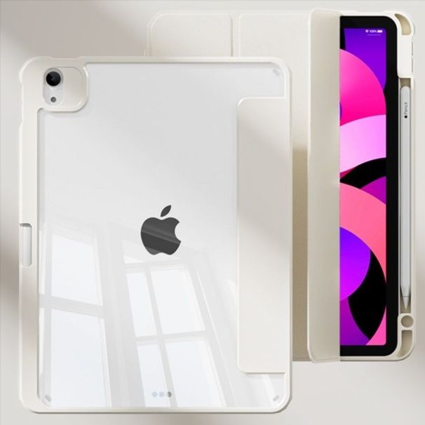 iPad/iPad Air/iPad Pro/mini タブレットケース 透明磁気分離式 ペンケース付き保護カバー