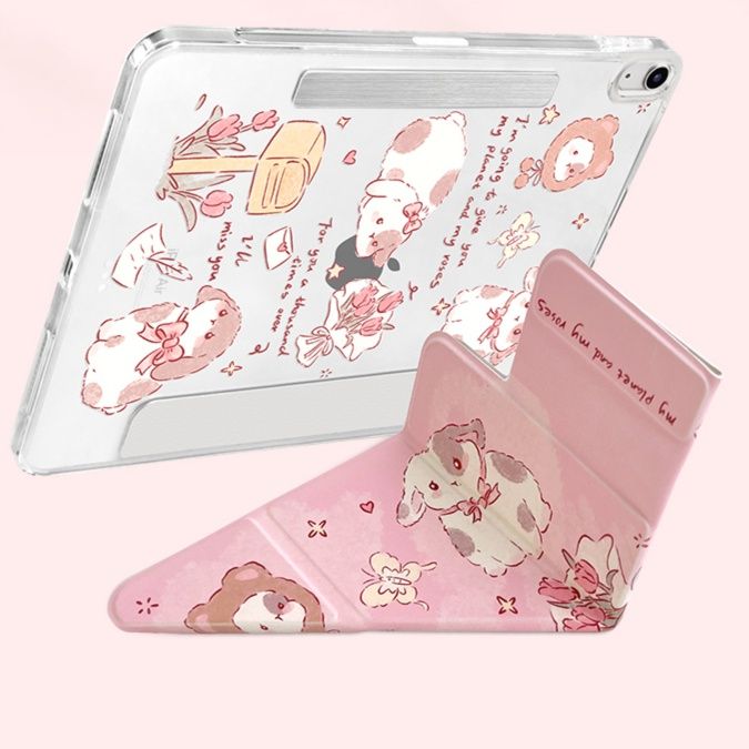 タブレットケース かわいい動物柄 磁石折りたたみ保護カバー