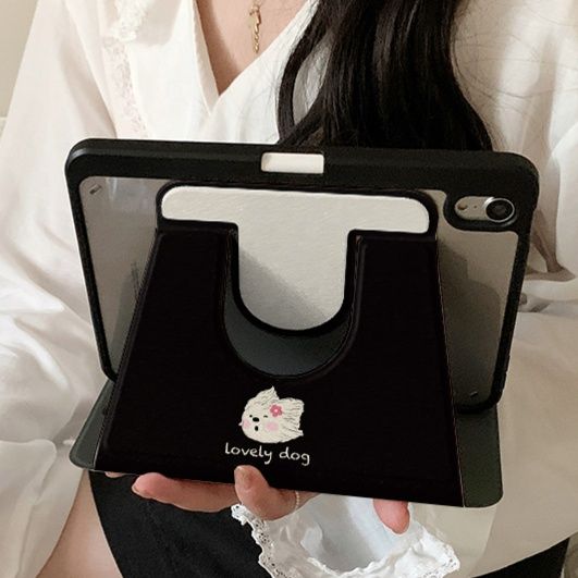 タブレットケース もふもふわんちゃん手帳型タブレット保護カバー