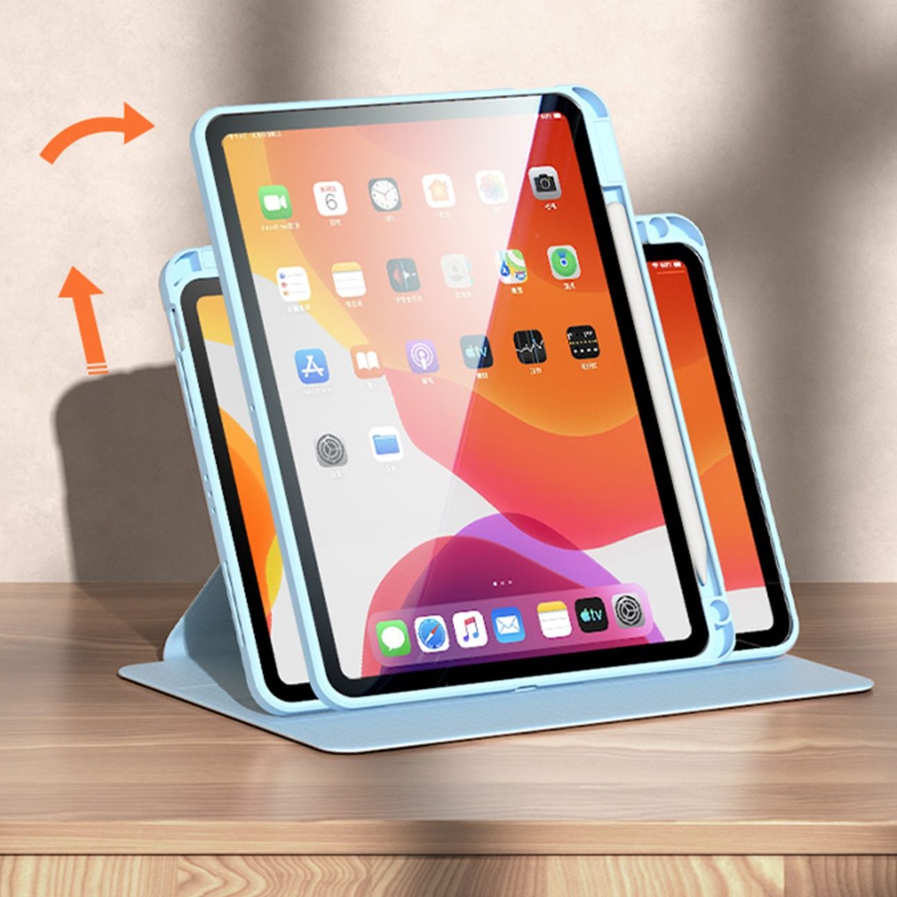 タブレットケース 多機能回転式タブレット保護ケース