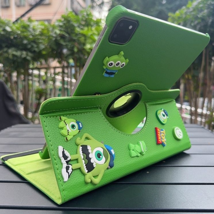 タブレットケース 立体装飾付き回転式キャラクターケース
