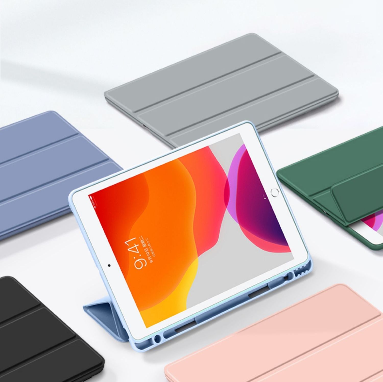 タブレットケース 三つ折り スタンド機能付き 保護ケース