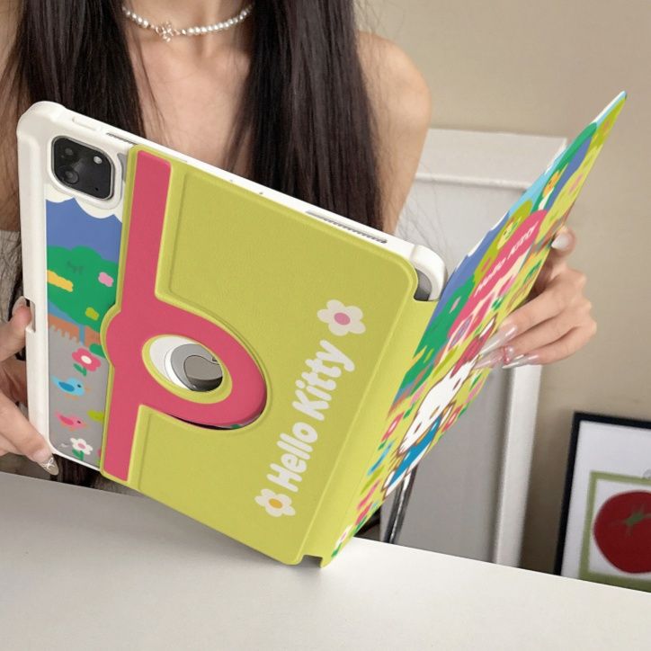 タブレットケース メルヘン風カメラデザイン手帳型保護カバー