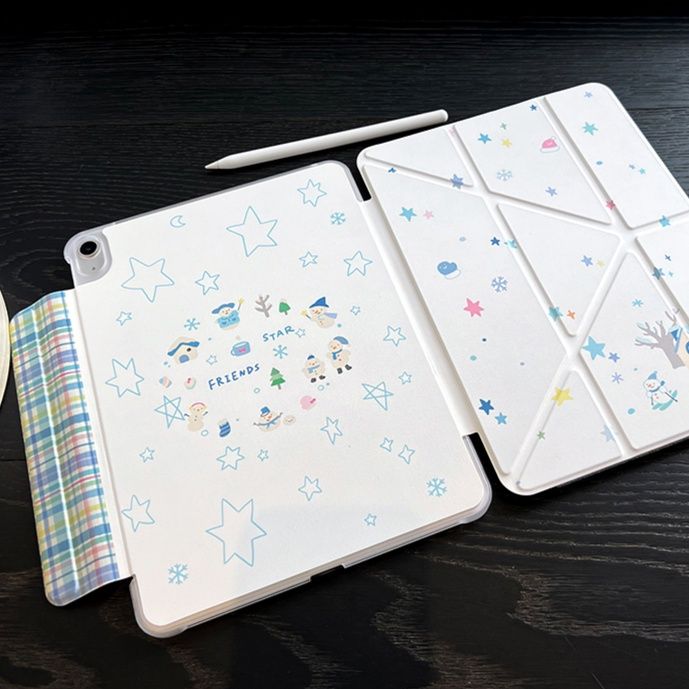 タブレットケース 磁気収納筆入れ付き全面保護カバー