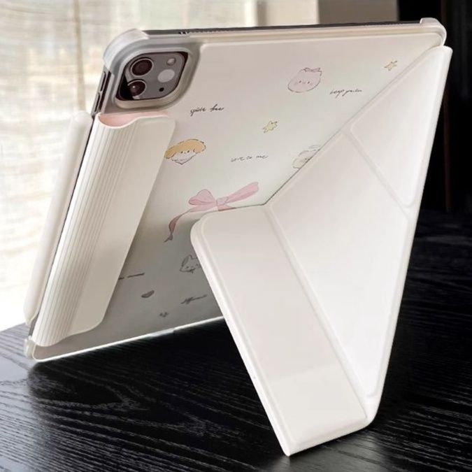 タブレットケース 磁気収納筆入れ付き全面保護カバー