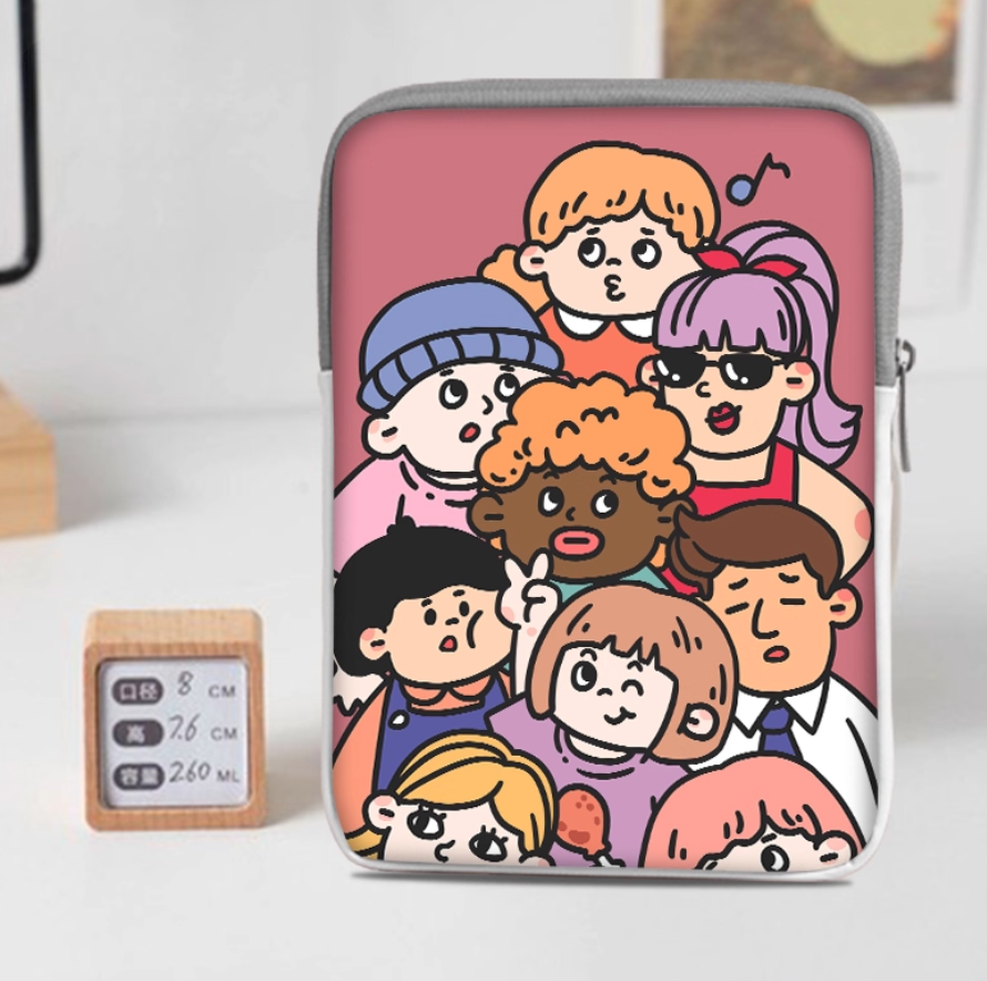 タブレットケース/PCケース/ 防水加工/可愛いキャラクター集合柄タブレットケース iPad/Macbook/Huawei/Xiaomi
