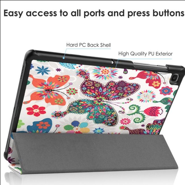 タブレットケース 花柄蝶々模様 三つ折りスタンドカバー　iPad/iPad Air/iPad Pro