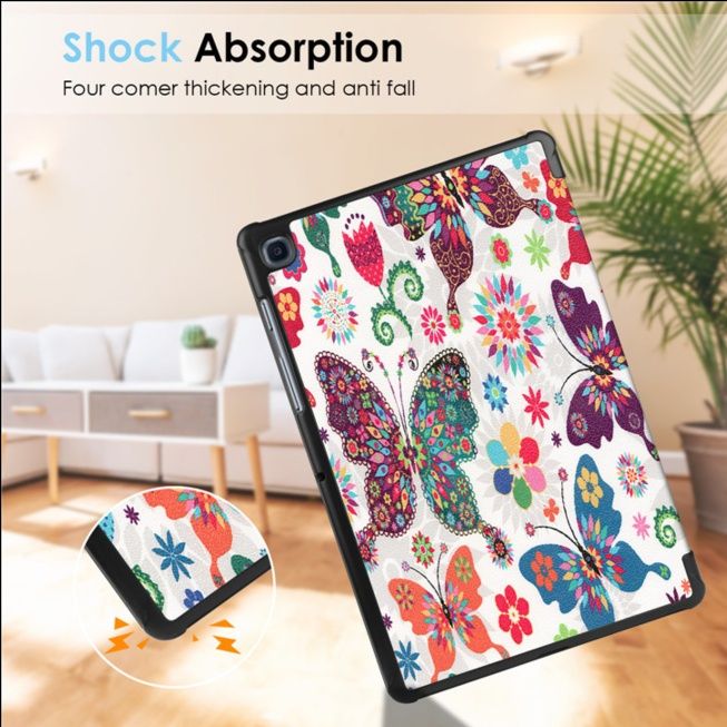 タブレットケース 花柄蝶々模様 三つ折りスタンドカバー　iPad/iPad Air/iPad Pro