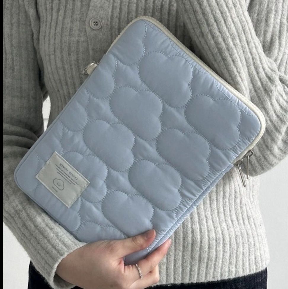 タブレットケース 雲模様キルティング仕立てタブレット収納ケース iPad / Huawei /OPPO. 