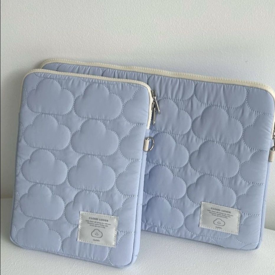 タブレットケース 雲模様キルティング仕立てタブレット収納ケース iPad / Huawei /OPPO. 
