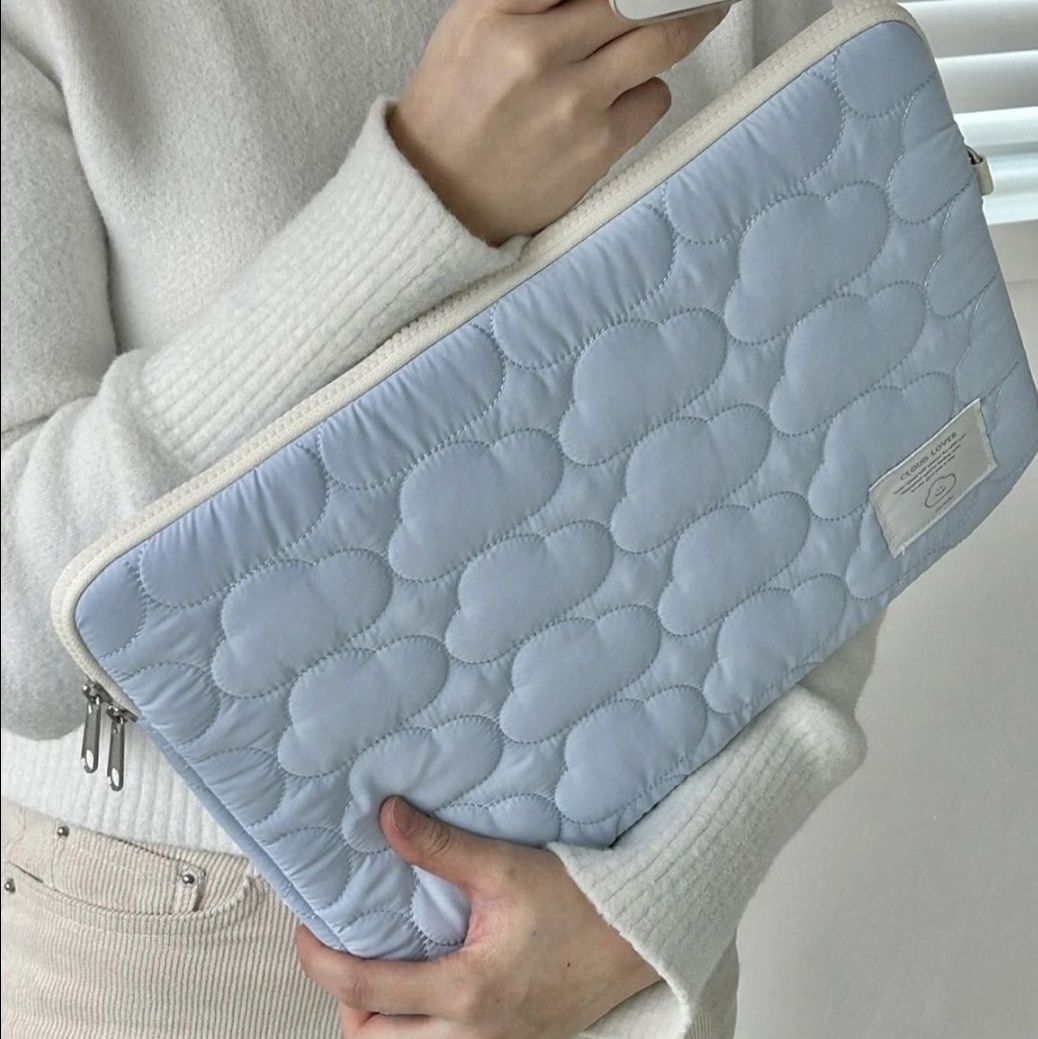 タブレットケース 雲模様キルティング仕立てタブレット収納ケース iPad / Huawei /OPPO. 