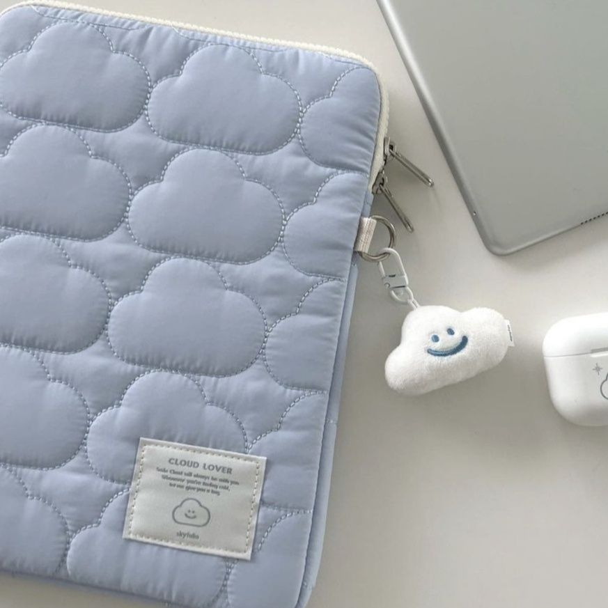 タブレットケース 雲模様キルティング仕立てタブレット収納ケース iPad / Huawei /OPPO. 