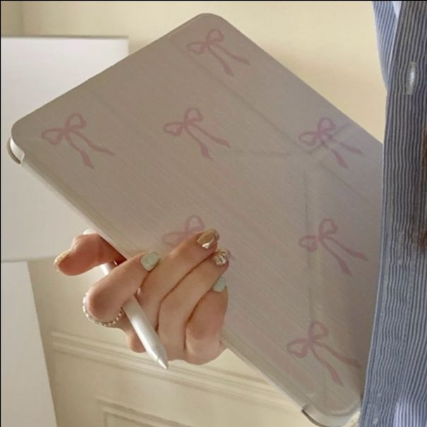 タブレットケース iPad/iPad Air/iPad PRo/miniタブレットケース リボン模様 折り畳み式保護カバー