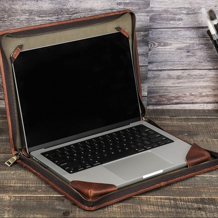 タブレットケース 本革製ジッパー付き手帳型タブレットケース