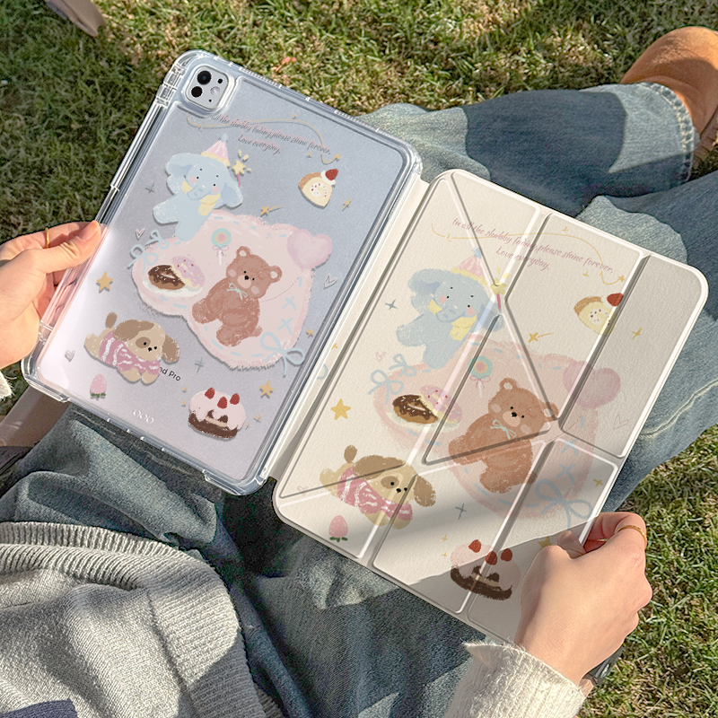 タブレットケース かわいい動物たちの夢見るアイパッドケース