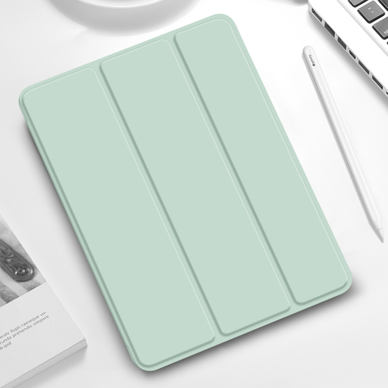 iPad/iPad Air/iPad Pro/miniタブレットケース 側面磁気充電対応ペン収納三つ折り保護ケース