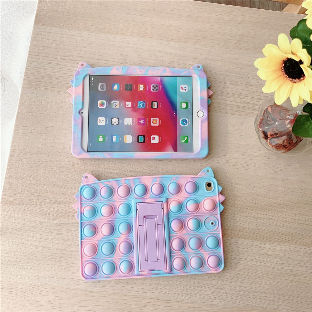 タブレットケース プッシュポップ立体デザイン肩掛けストラップ付きアイパッドケース　iPad/iPad Air/iPad Pro/mini