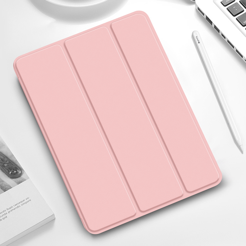 iPad/iPad Air/iPad Pro/miniタブレットケース 側面磁気充電対応ペン収納三つ折り保護ケース