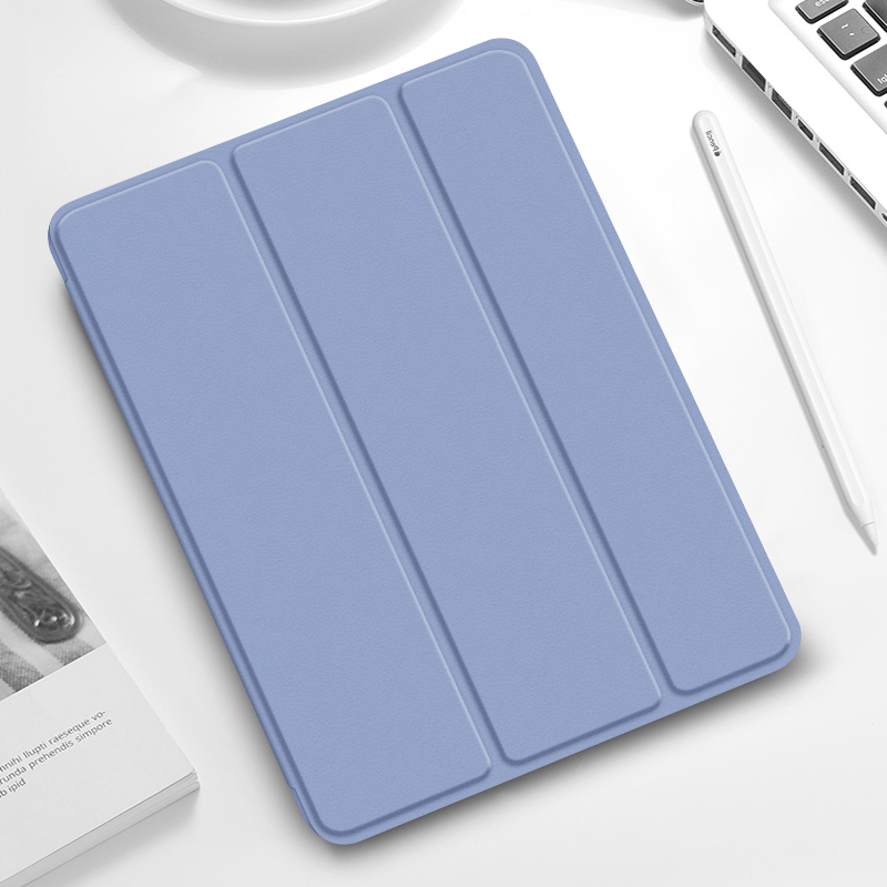 iPad/iPad Air/iPad Pro/miniタブレットケース 側面磁気充電対応ペン収納三つ折り保護ケース