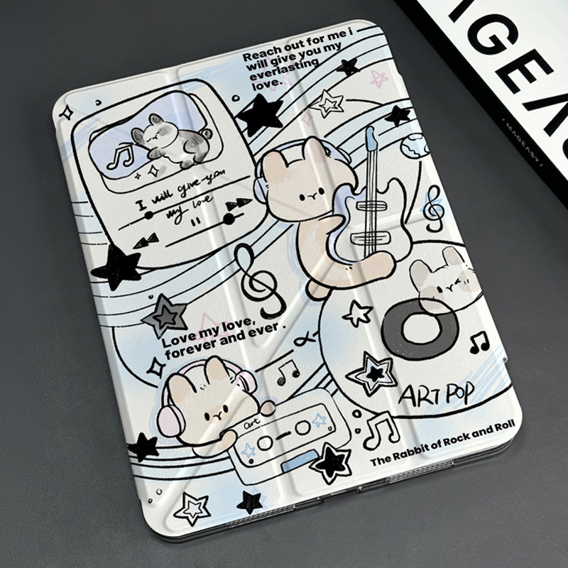 タブレットケース タブレットケース ねこ仲間イラスト折りたたみケース