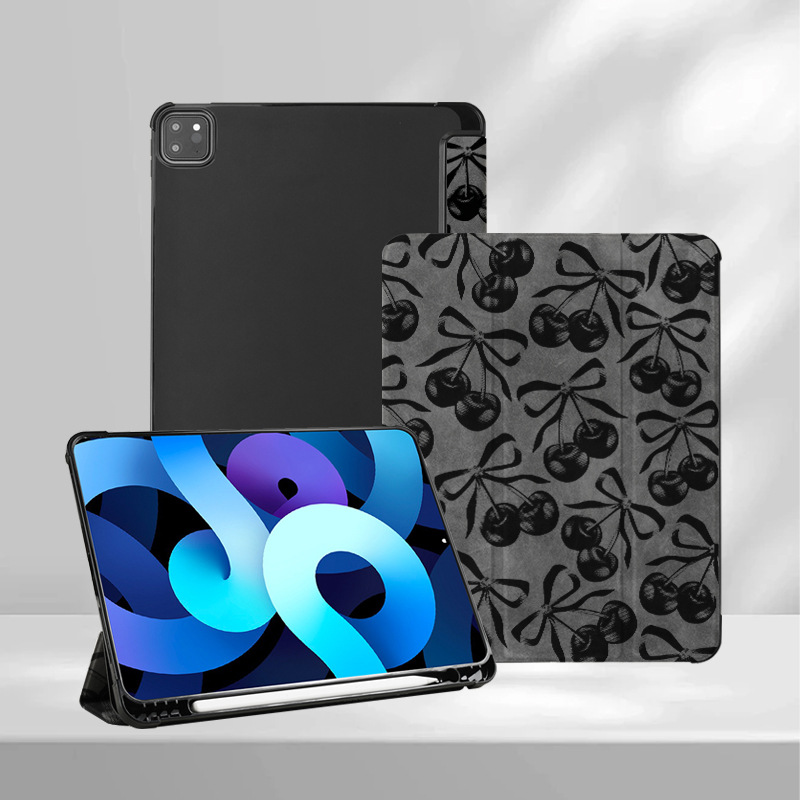 さくらんぼとリボン柄の可愛いタブレットケース