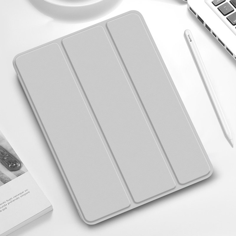 iPad/iPad Air/iPad Pro/miniタブレットケース 側面磁気充電対応ペン収納三つ折り保護ケース
