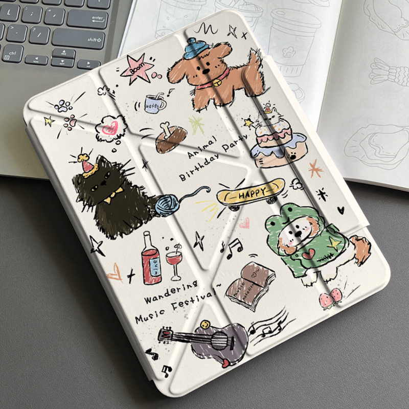 タブレットケース タブレットケース ゆるかわ動物イラスト保護カバー
