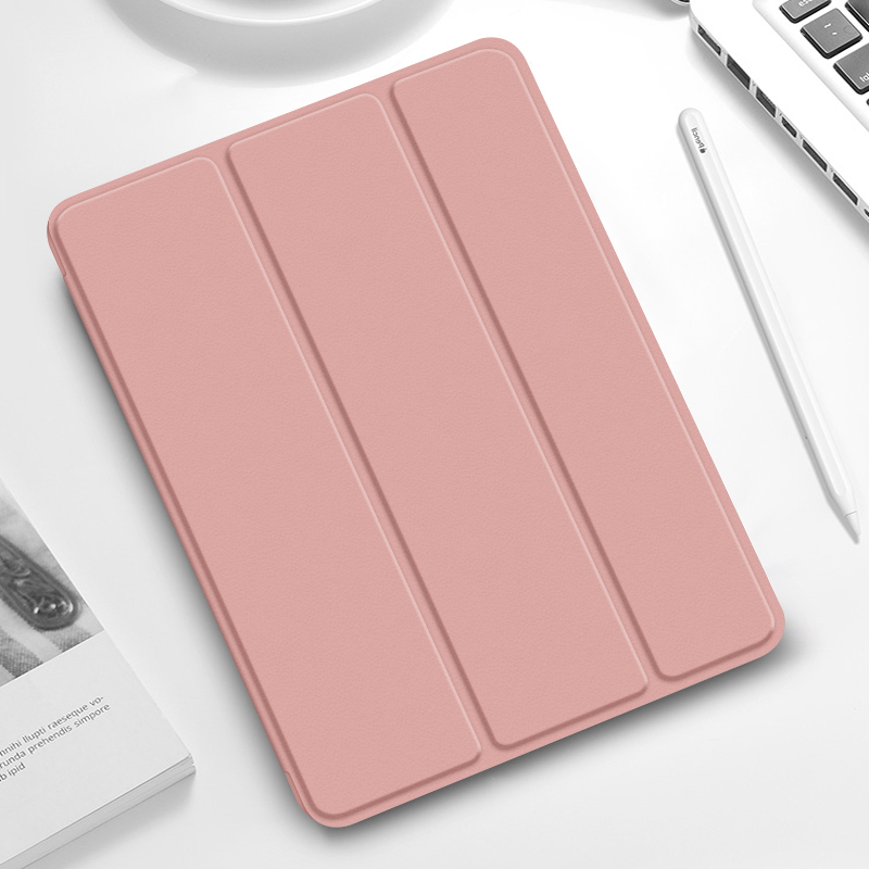 iPad/iPad Air/iPad Pro/miniタブレットケース 側面磁気充電対応ペン収納三つ折り保護ケース