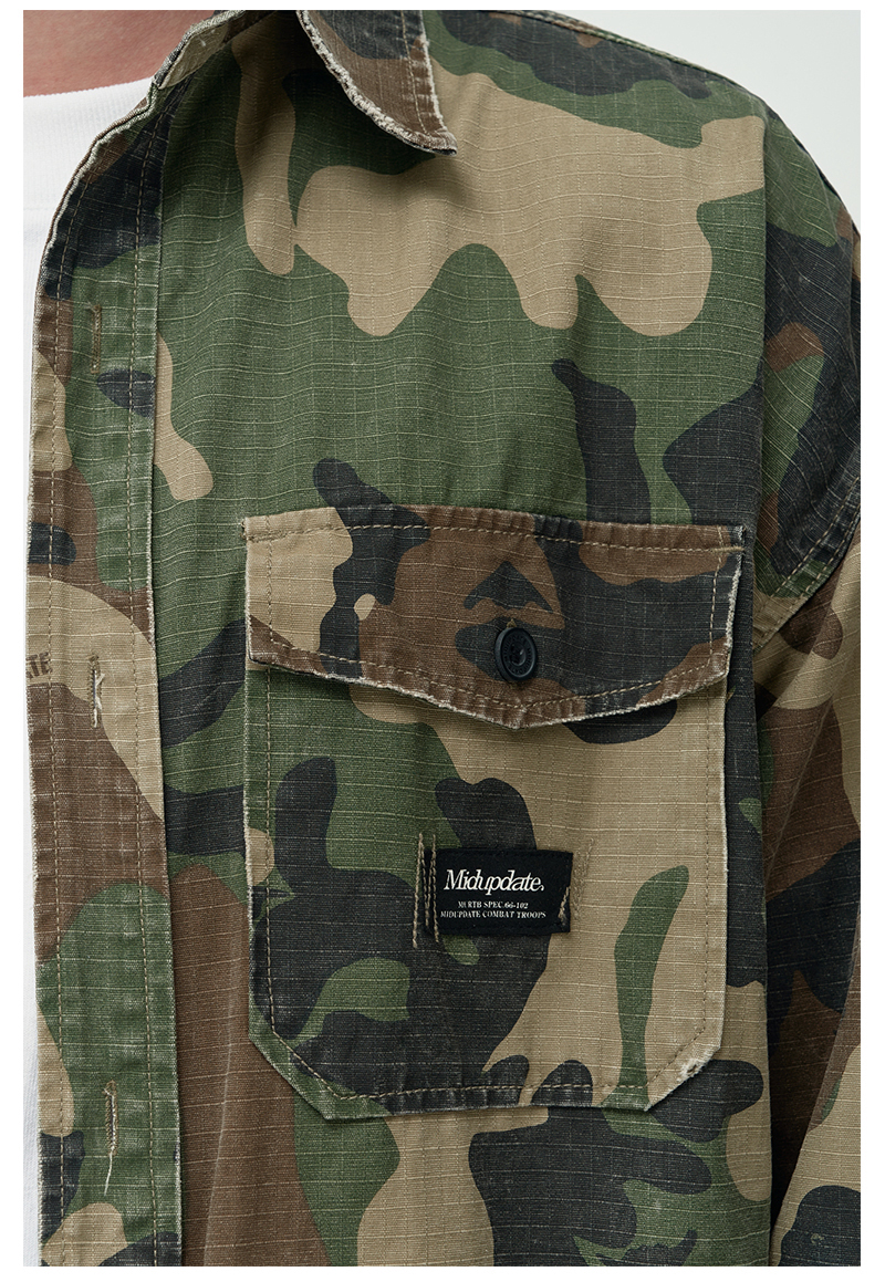 迷彩ワークジャケット 戦闘服風 ミリタリージャケット 