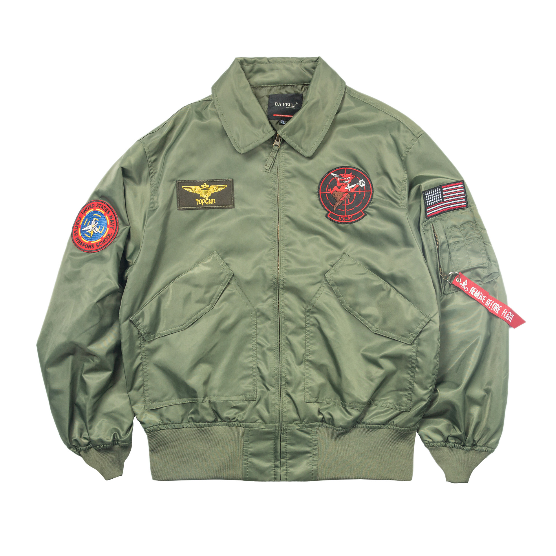 空軍風ワッペン付きフライトジャケット ミリタリージャケット 