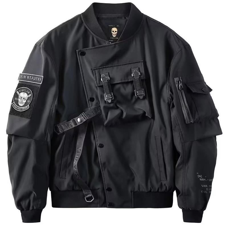 アシンメトリーデザイン戦術ジャケット ミリタリージャケット 