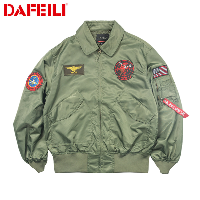 空軍風ワッペン付きフライトジャケット ミリタリージャケット 
