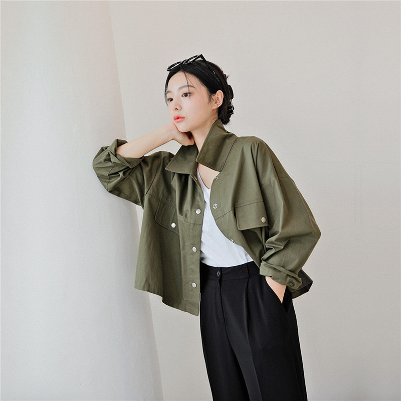 ゆったりシルエットミリタリーシャツジャケット　ミリタリージャケット