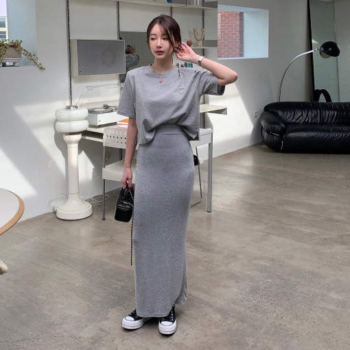 タイトスカート 美脚効果抜群ストレッチ素材マキシ丈タイトスカート