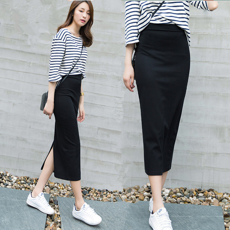 タイトスカート サイドスリット入りロング丈タイトスカート