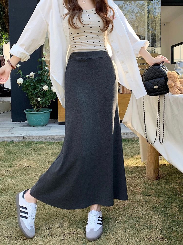 タイトスカート 体型美人見えタイトスカートロング丈