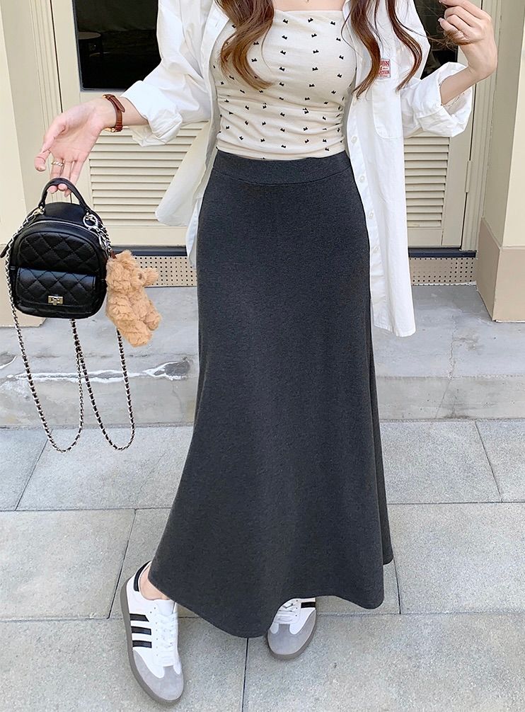 タイトスカート 体型美人見えタイトスカートロング丈
