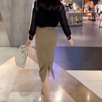 タイトスカート シンプル美脚ひざ丈タイトスカート