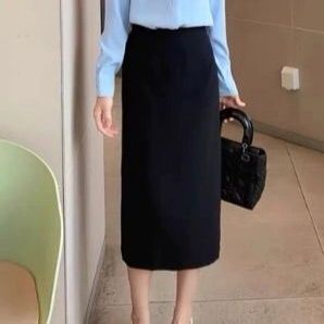 タイトスカート シンプル美脚ひざ丈タイトスカート