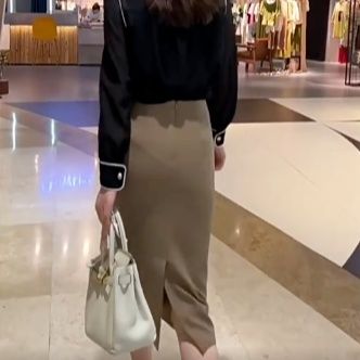 タイトスカート シンプル美脚ひざ丈タイトスカート