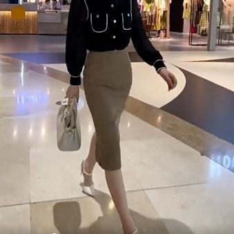 タイトスカート シンプル美脚ひざ丈タイトスカート