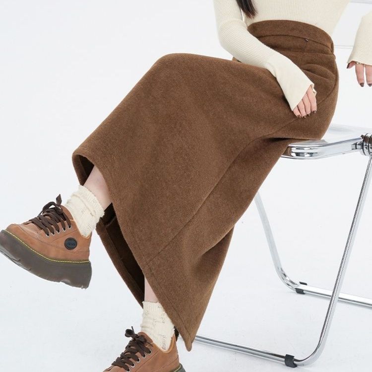 タイトスカート 体型カバー美脚見せタイトロングスカート