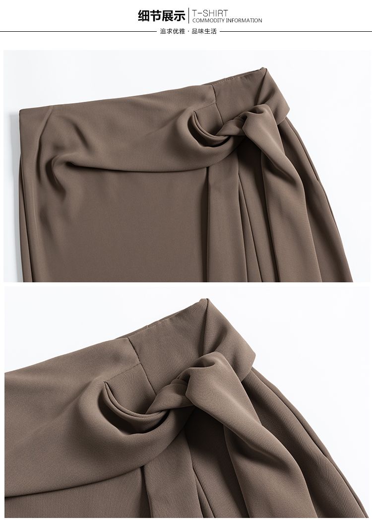 タイトスカート サイドリボン付きスリット入りタイトスカート