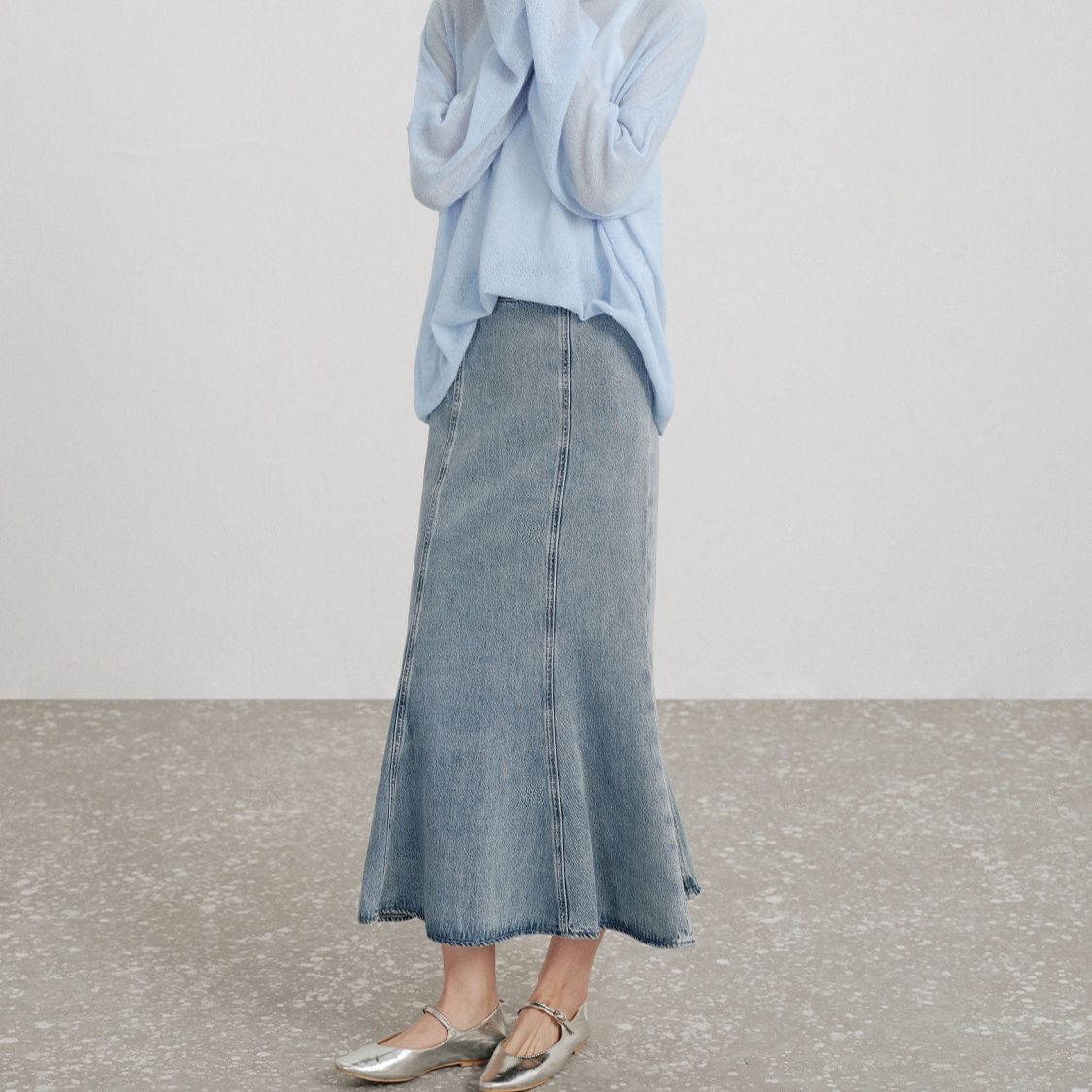 タイトスカート デニム素材マーメイドシルエットタイトスカート