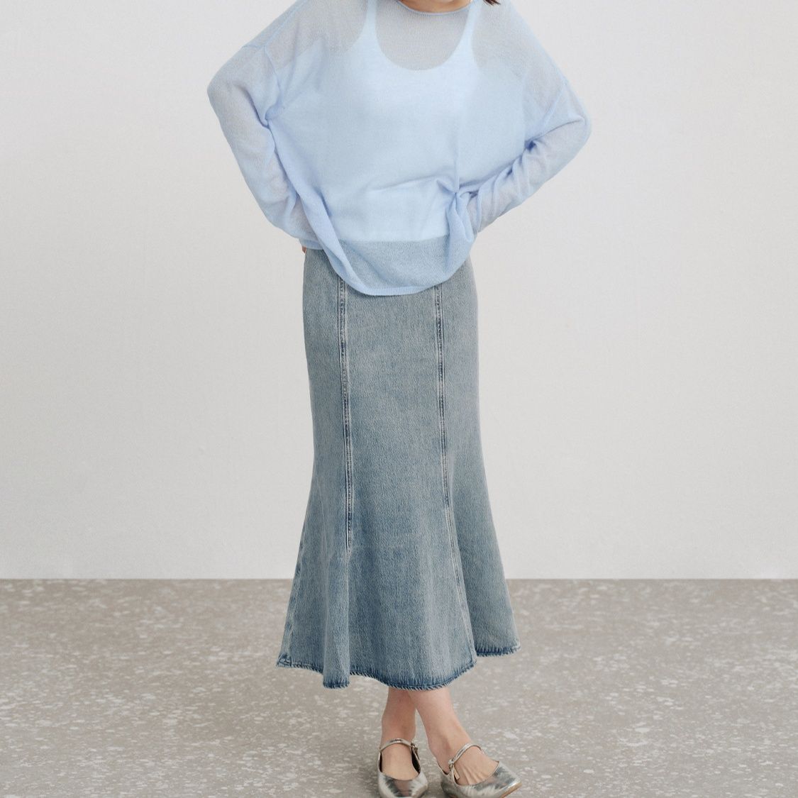 タイトスカート デニム素材マーメイドシルエットタイトスカート
